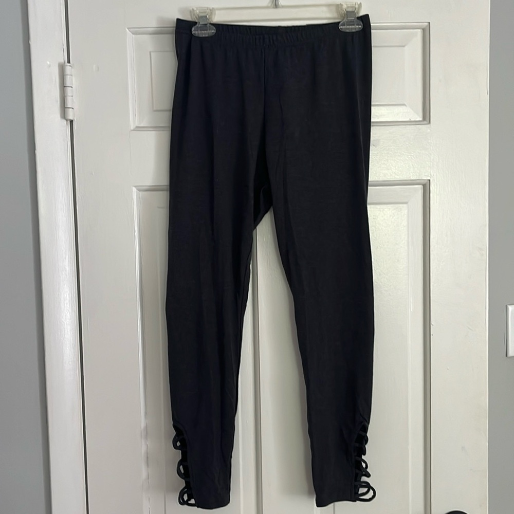 Old navy cotton blend dark grey leggings, size medium
